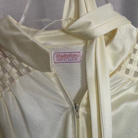 Vintage Maidenform Womens Small‎ Sheer Nightgown Full Zip Small Yellow - Picture 7 of 9